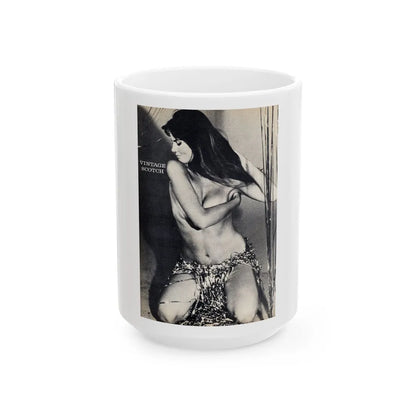 Caroline Munro #40 (Vintage Female Icon) White Coffee Mug-15oz-Go Mug Yourself