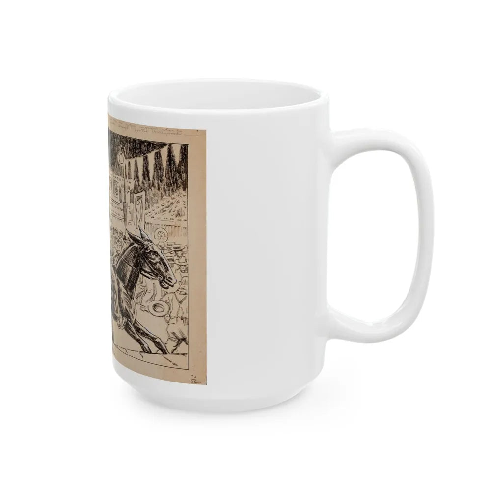 Blue Book Magazine story illustration 1 - White Coffee Mug-Go Mug Yourself