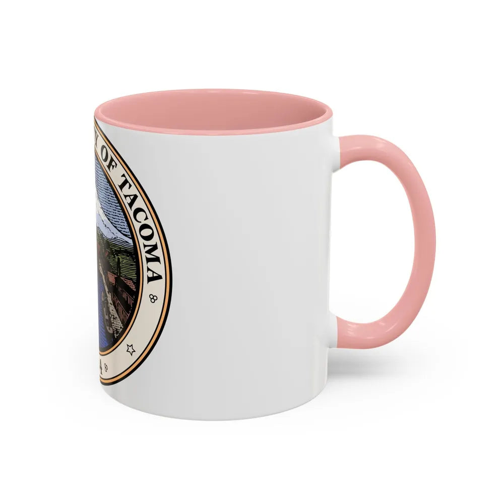 Seal of Tacoma WA - Accent Coffee Mug-Go Mug Yourself