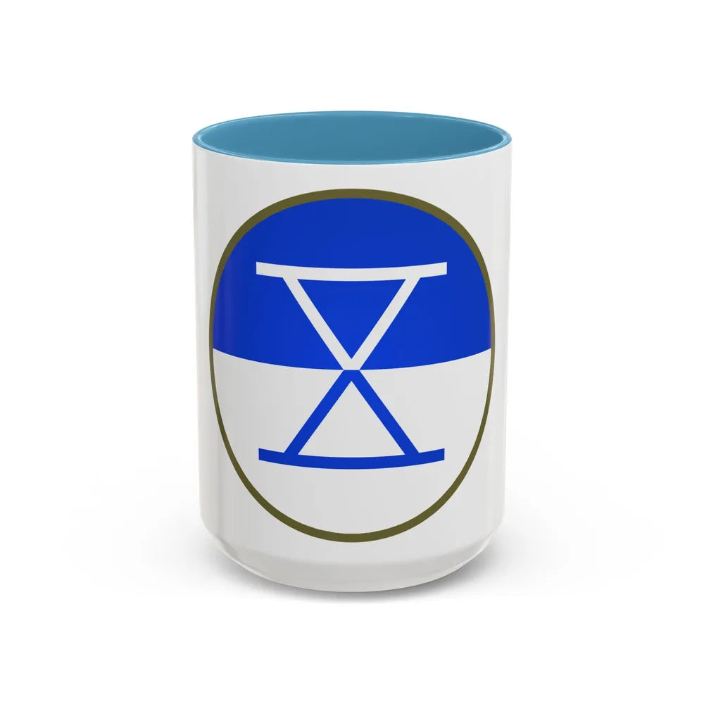 X Corps (U.S. Army) Accent Coffee Mug-15oz-Light Blue-Go Mug Yourself