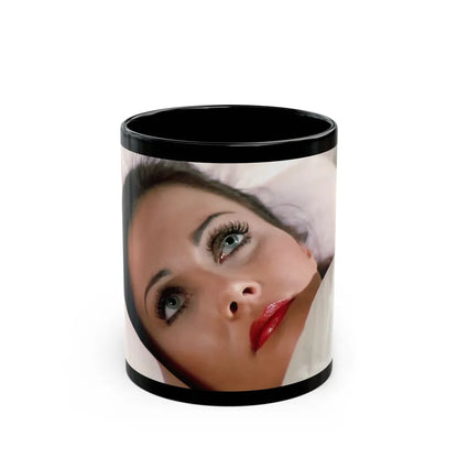 Lynda Carter #284 (Vintage Female Icon) Black Coffee Mug-11oz-Go Mug Yourself