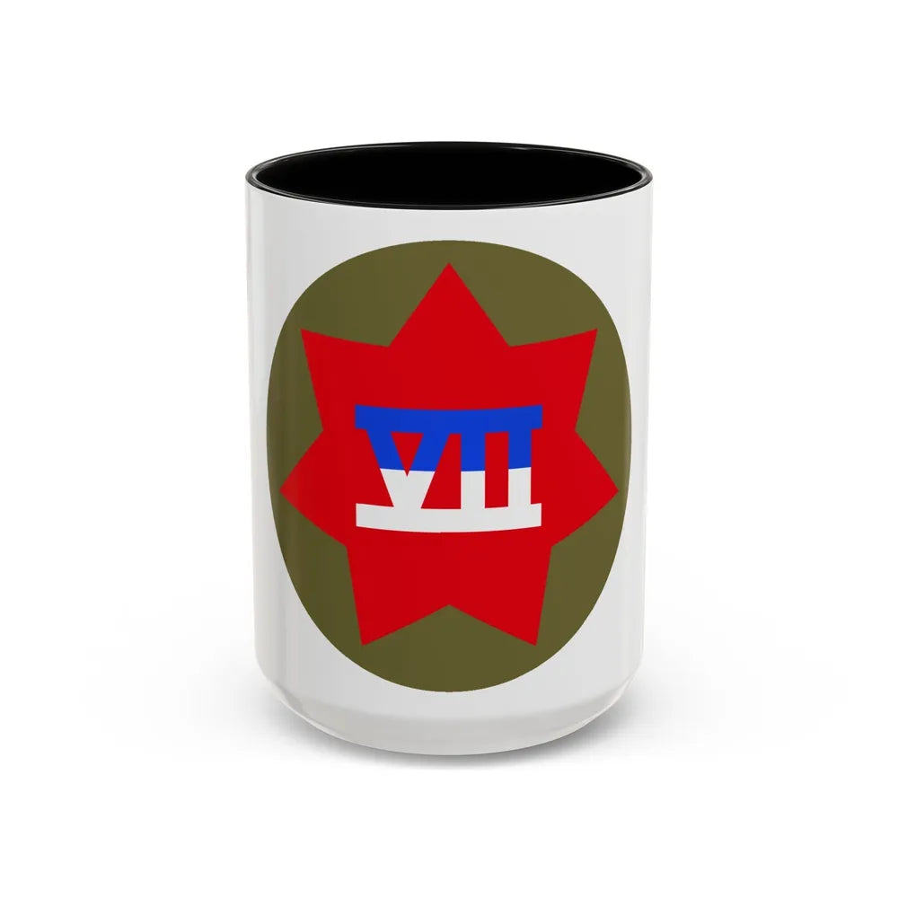 VII Corps (U.S. Army) Accent Coffee Mug-15oz-Black-Go Mug Yourself