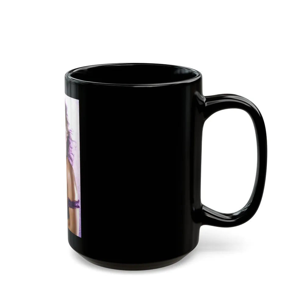 Linda Blair #62 - Topless (Vintage Female Icon) Black Coffee Mug-Go Mug Yourself