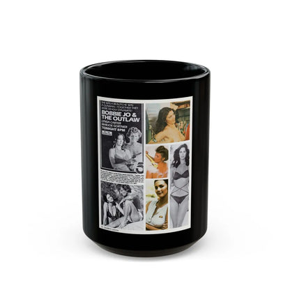 Lynda Carter #198 - Magazine Spread (Vintage Female Icon) Black Coffee Mug-15oz-Go Mug Yourself