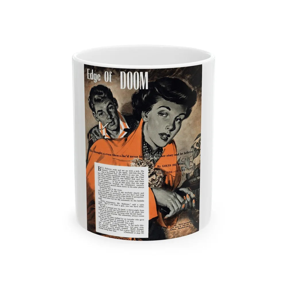 Edge Of Doom by Louis De Wohl, 1950 - White Coffee Mug-11oz-Go Mug Yourself