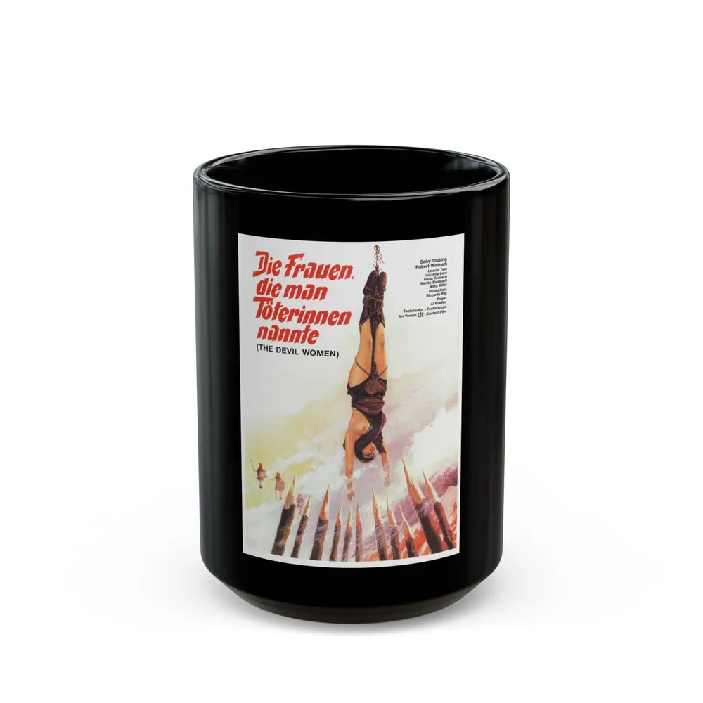 BATTLE OF THE AMAZONS (GERMAN 2) 1973 Movie Poster - Black Coffee Mug-15oz-Go Mug Yourself