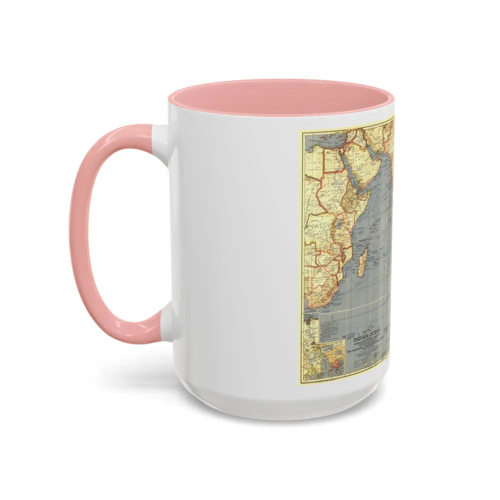 Indian Ocean (1941) (Map) Accent Coffee Mug-Go Mug Yourself