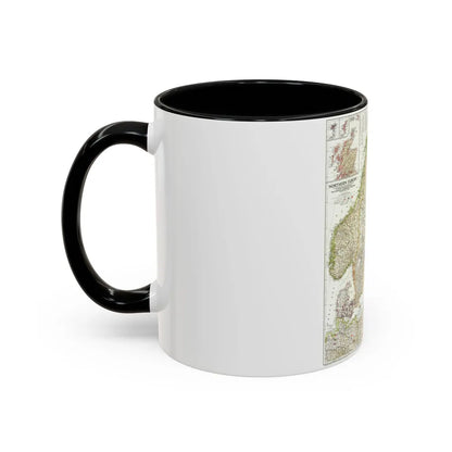 Europe, Northern (1954) (Map) Accent Coffee Mug-Go Mug Yourself