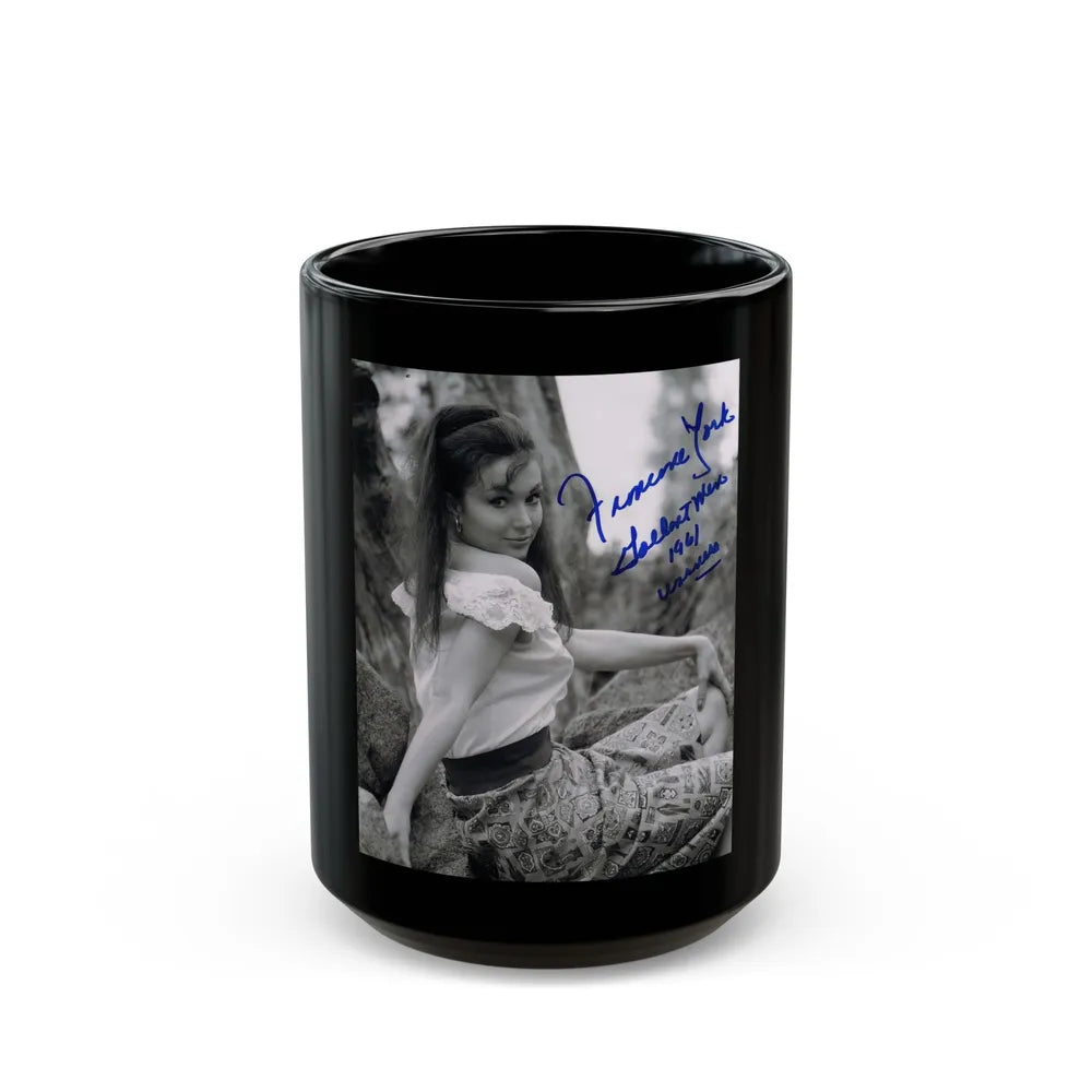 Francine York #61 (Vintage Female Icon) Black Coffee Mug-15oz-Go Mug Yourself