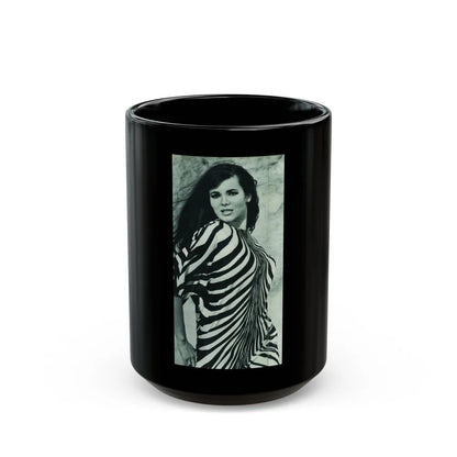 Gila Golan #168 - Tempo Italian Mag. 1967 - 1 Page 2 B&W Photos but cropped to 1 1 (Vintage Female Icon) Black Coffee Mug-15oz-Go Mug Yourself