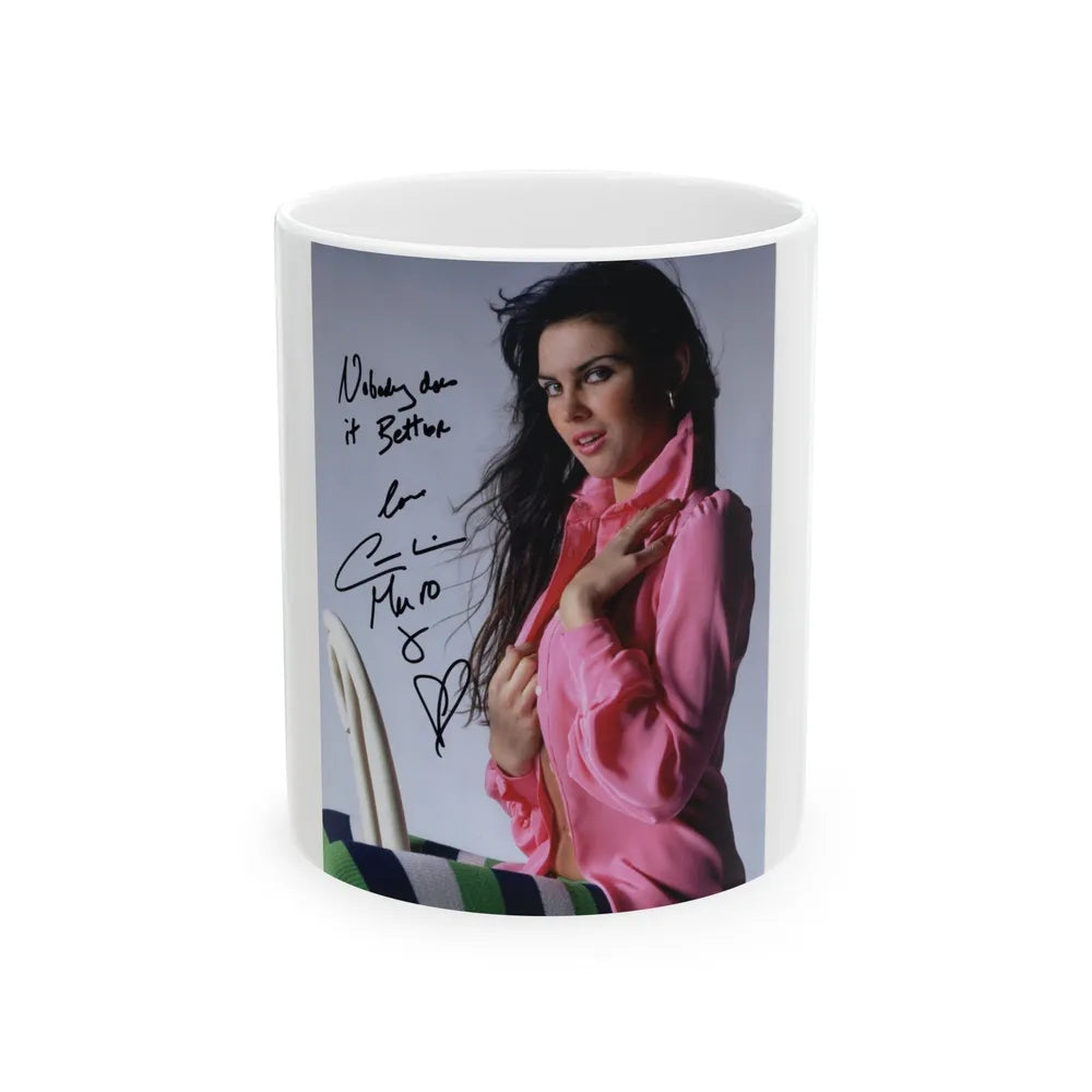 Caroline Munro #180 (Vintage Female Icon) White Coffee Mug-11oz-Go Mug Yourself