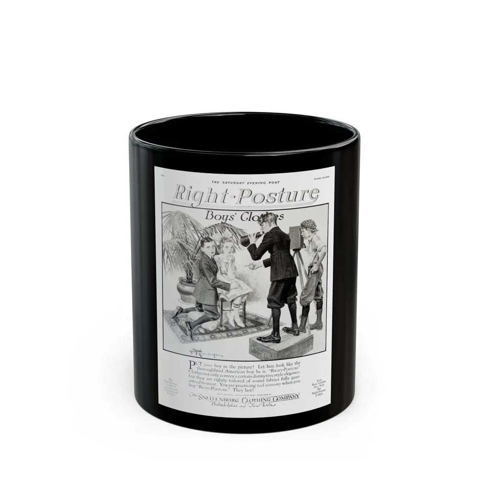 Boys' Clothes ad, The Saturday Evening Post, October 16, 1920 - Black Coffee Mug-11oz-Go Mug Yourself