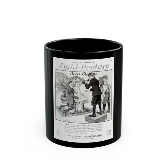 Boys' Clothes ad, The Saturday Evening Post, October 16, 1920 - Black Coffee Mug-11oz-Go Mug Yourself