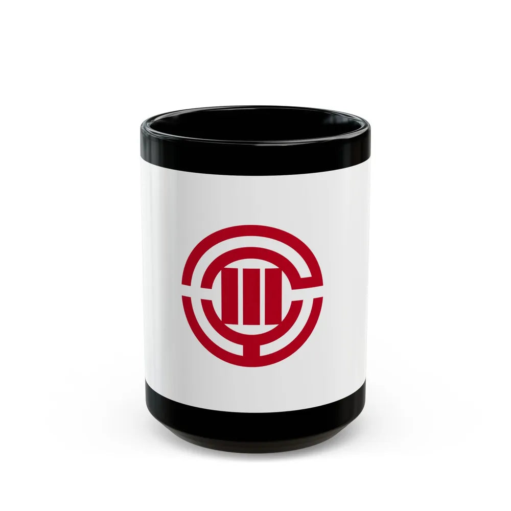 Flag of Kawagoe Saitama Japan - Black Coffee Mug-15oz-Go Mug Yourself