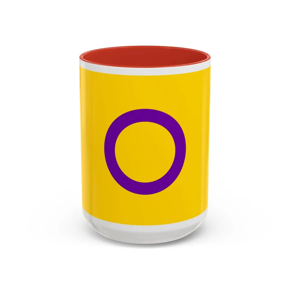 Intersex Pride Flag - Accent Coffee Mug-15oz-Red-Go Mug Yourself