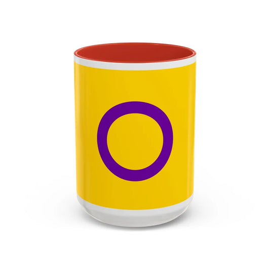 Intersex Pride Flag - Accent Coffee Mug-15oz-Red-Go Mug Yourself