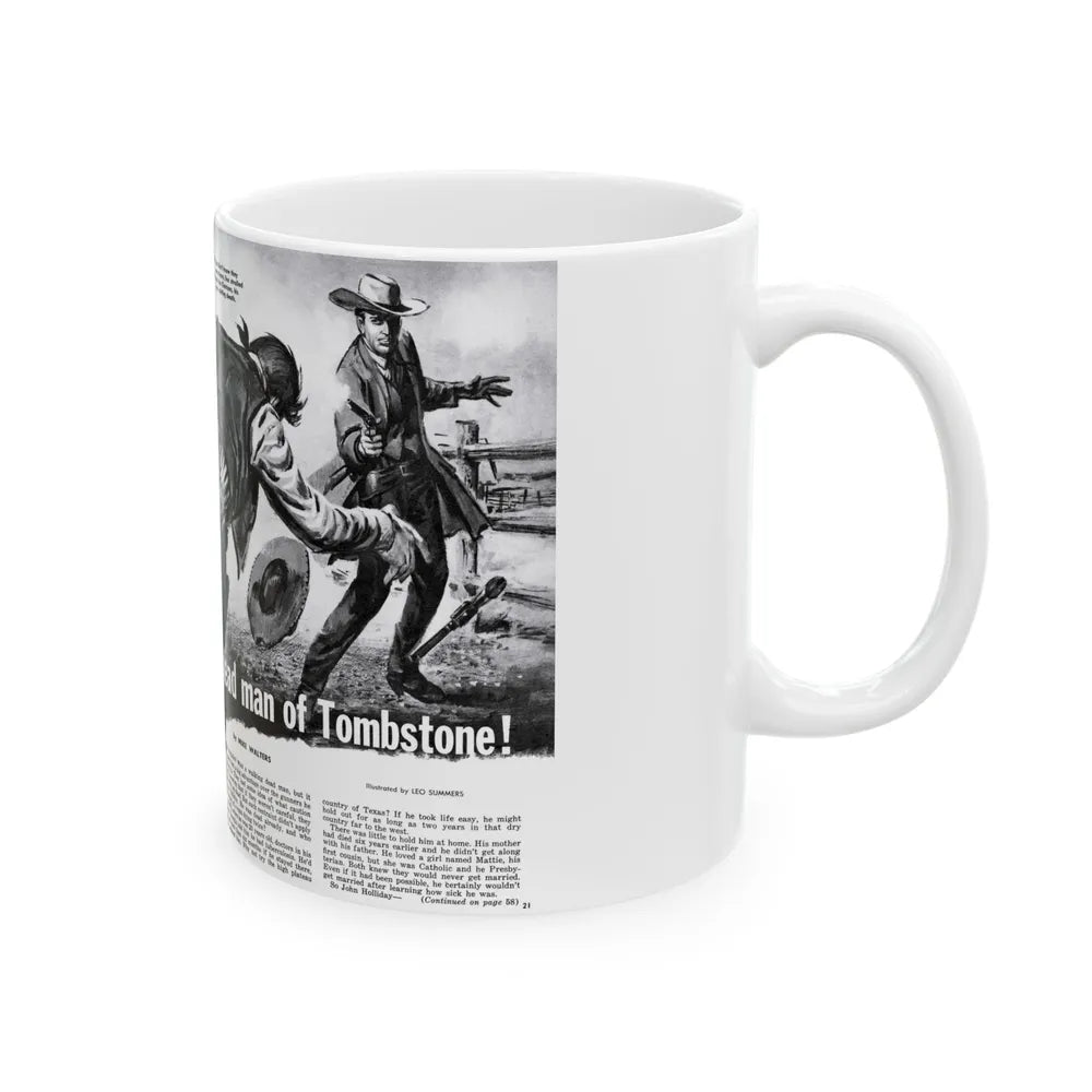 Doc Holliday - Kill-Crazy dead man of Tombstone, Man's Adventure, December 1958 - White Coffee Mug-Go Mug Yourself