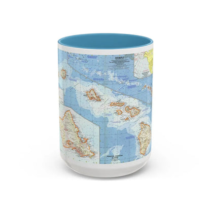 USA - Hawaii (1960) (Map) Accent Coffee Mug-15oz-Light Blue-Go Mug Yourself