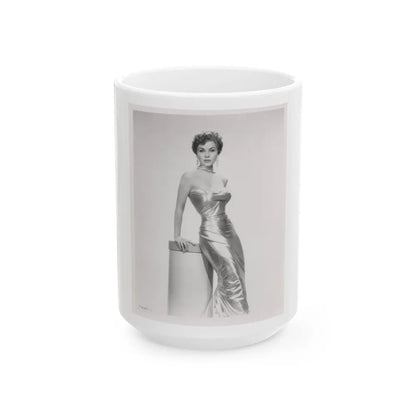 Debra Paget #615 - 8x10 B&W Full Body Mostly Glamour Promo Photo circa 50's (Vintage Female Icon) White Coffee Mug-15oz-Go Mug Yourself