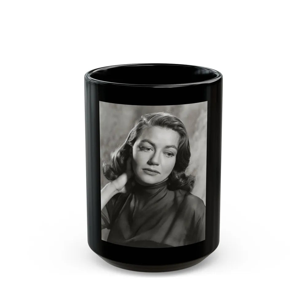 Dorothy Malone #32 (Vintage Female Icon) Black Coffee Mug-15oz-Go Mug Yourself