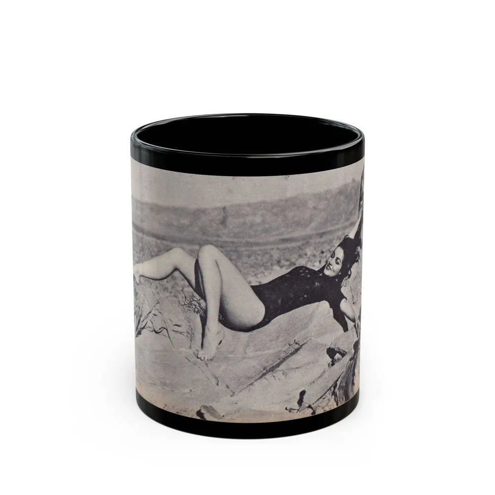 Julie Newmar #120 (Vintage Female Icon) Black Coffee Mug-11oz-Go Mug Yourself