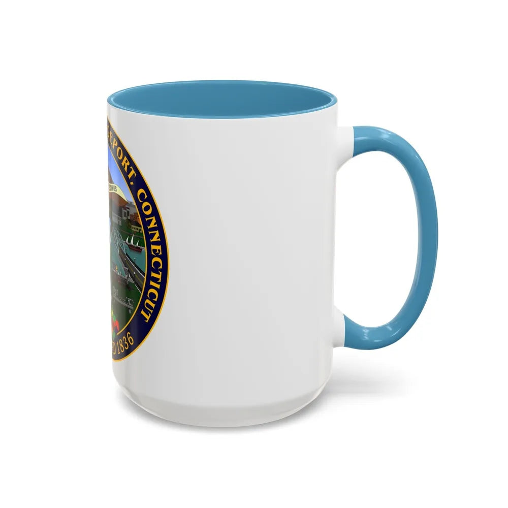 Seal of Bridgeport Connecticut - Accent Coffee Mug-Go Mug Yourself