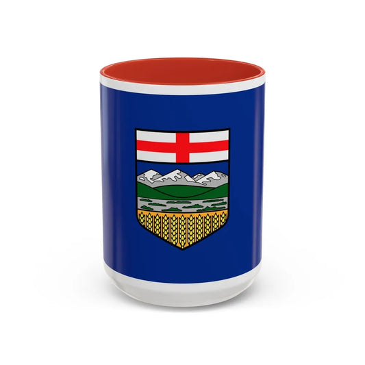 Flag of Alberta Canada - Accent Coffee Mug-15oz-Red-Go Mug Yourself