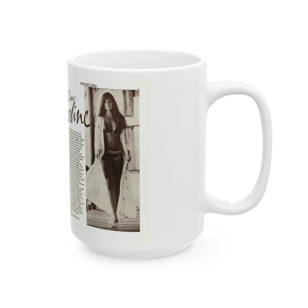 Caroline Munro #356 (Vintage Female Icon) White Coffee Mug-Go Mug Yourself