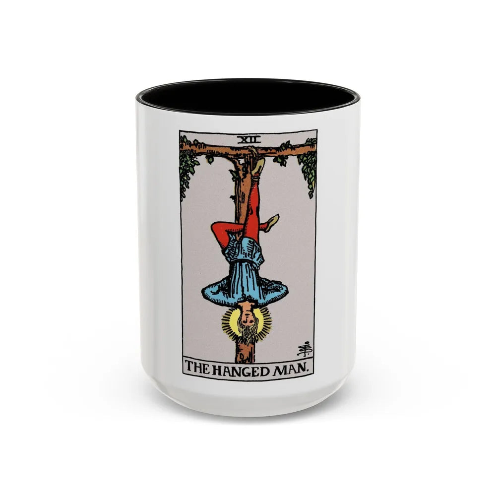 The Hanged Man (Tarot Card) Accent Coffee Mug-15oz-Black-Go Mug Yourself