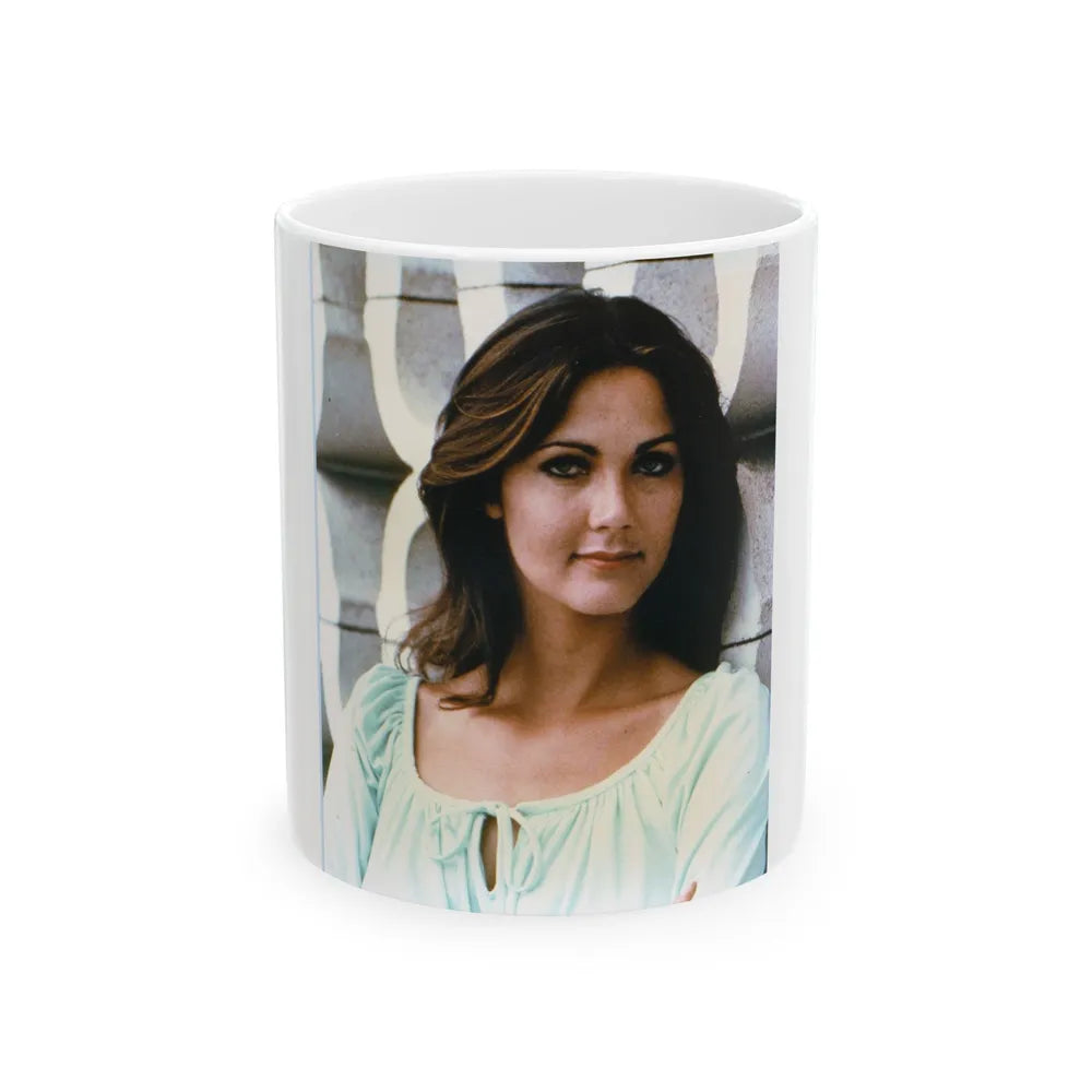 Lynda Carter #239 (Vintage Female Icon) White Coffee Mug-11oz-Go Mug Yourself