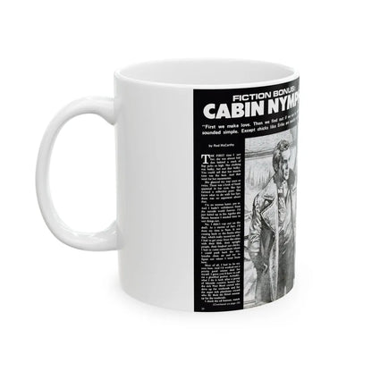 Cabin Nymph, Bluebook for Men, March 1972 - White Coffee Mug-Go Mug Yourself