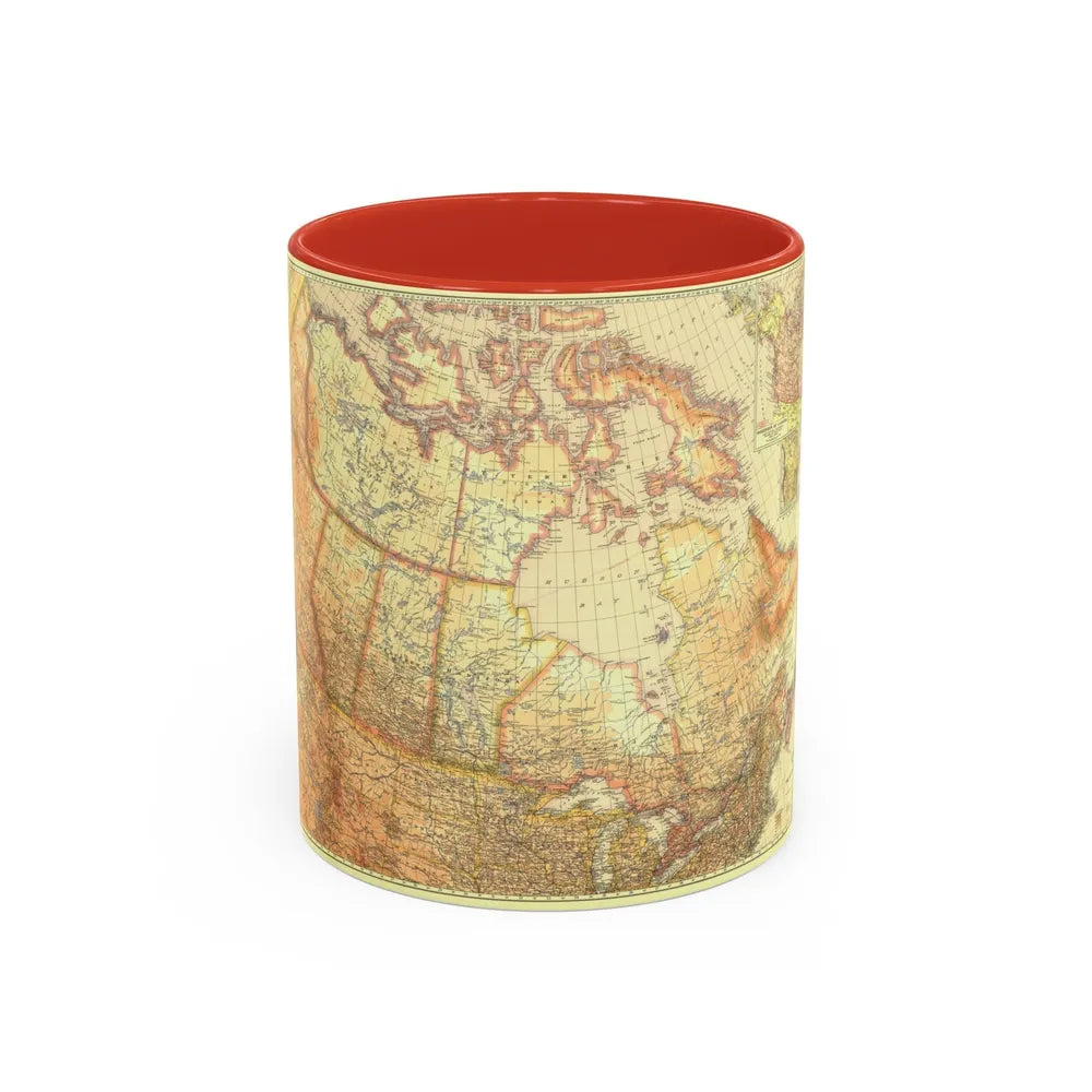 Canada (1936) (Map) Accent Coffee Mug-11oz-Red-Go Mug Yourself