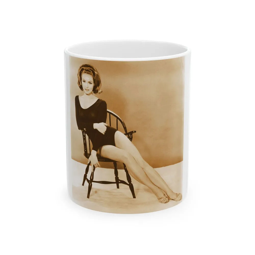 Julie Newmar #35 1 (Vintage Female Icon) White Coffee Mug-11oz-Go Mug Yourself