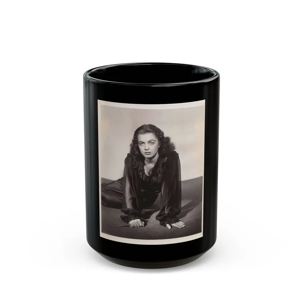 Faith Domergue #161 (Vintage Female Icon) Black Coffee Mug-15oz-Go Mug Yourself