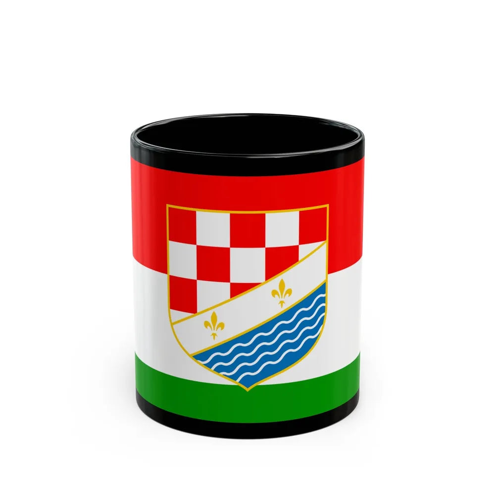 Flag of Posavina Canton Bosnia and Herzegovina - Black Coffee Mug-11oz-Go Mug Yourself