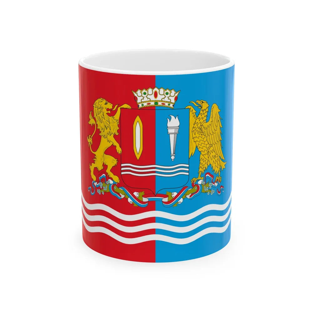 Flag of Ivanovo Oblast Russia - White Coffee Mug-11oz-Go Mug Yourself