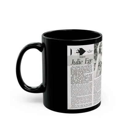 Julie Ege #187 (Vintage Female Icon) Black Coffee Mug-Go Mug Yourself