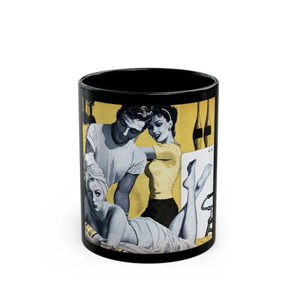 Handsome and the Body Beautiful, Cavalier, May 1958 - Black Coffee Mug-11oz-Go Mug Yourself