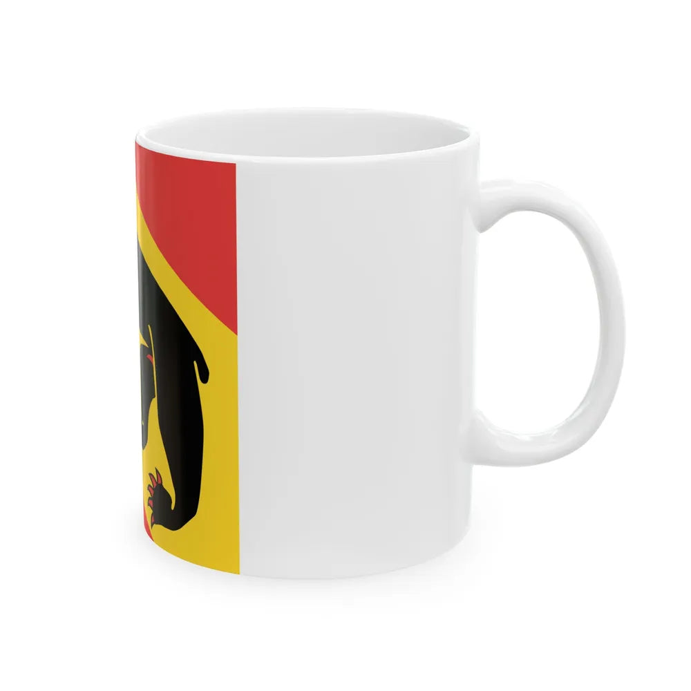 Flag of Canton of Bern Switzerland - White Coffee Mug-Go Mug Yourself