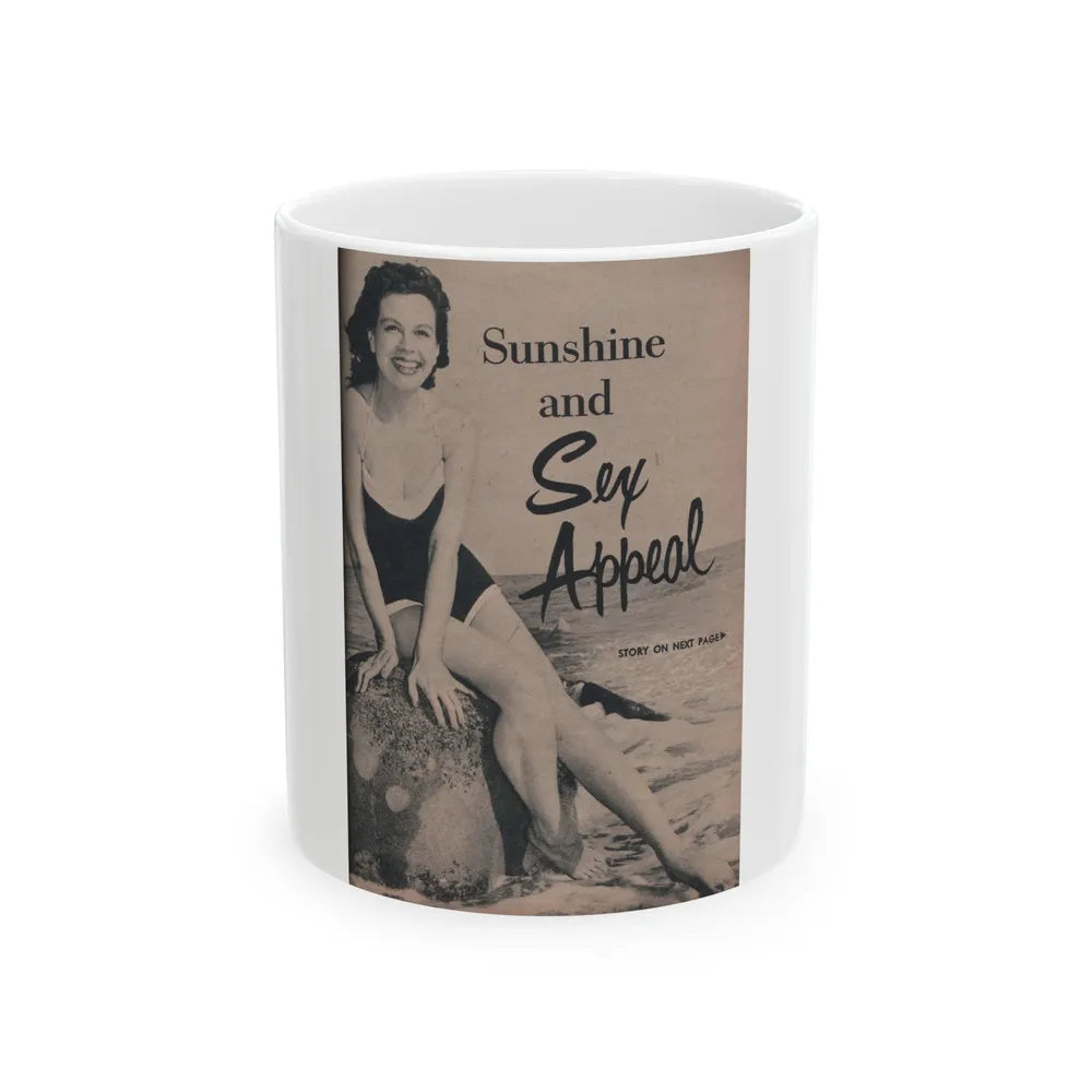 Pamela Duncan #23 - PHOTO Digest Mag. March '55 - 1 B&W Photo (Vintage Female Icon) White Coffee Mug-11oz-Go Mug Yourself