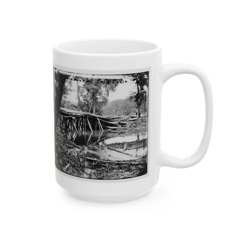 Chickahominy River, Va. Military Bridge Built By The 15th New York Volunteers Under Col. John Mcl. Murphy (U.S. Civil War) White Coffee Mug-Go Mug Yourself