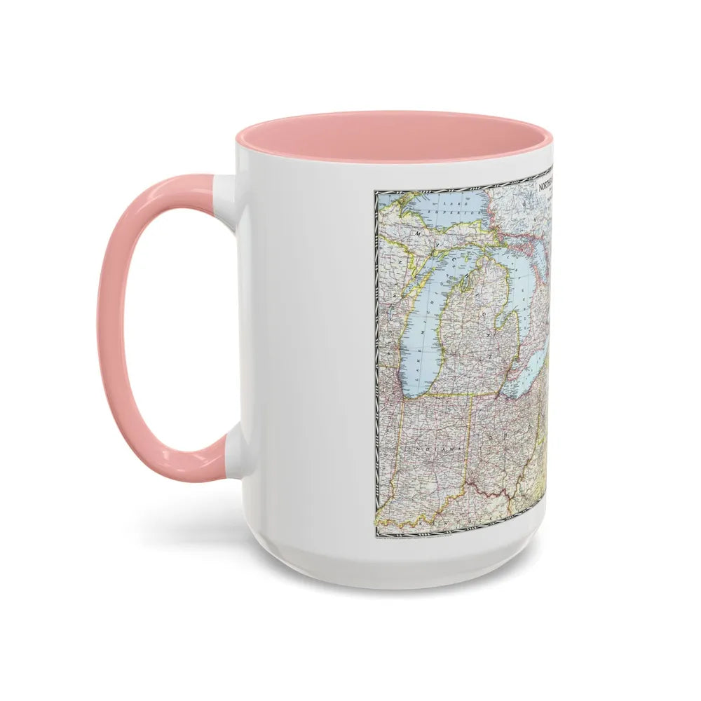 USA - Northeastern (1945) (Map) Accent Coffee Mug-Go Mug Yourself