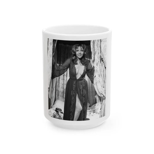 Ingrid Pitt #128 (Vintage Female Icon) White Coffee Mug-15oz-Go Mug Yourself