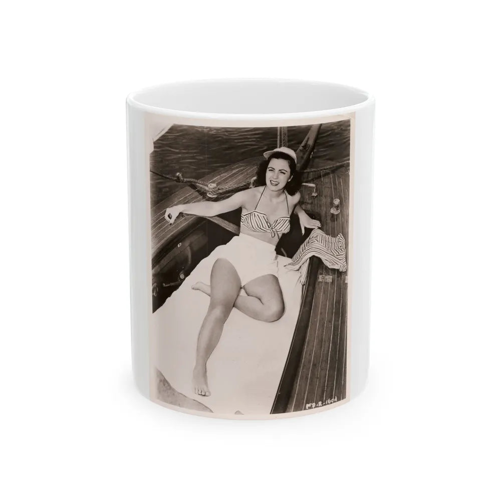 Faith Domergue #139 (Vintage Female Icon) White Coffee Mug-11oz-Go Mug Yourself