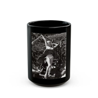 Jeanne Carmen #54 (Vintage Female Icon) Black Coffee Mug-15oz-Go Mug Yourself