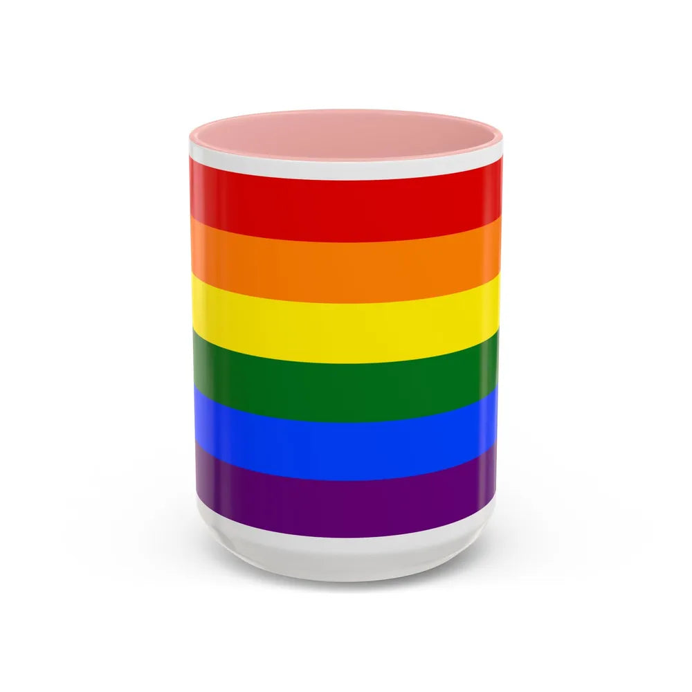 Gay Pride Pride Flag - Accent Coffee Mug-15oz-Pink-Go Mug Yourself