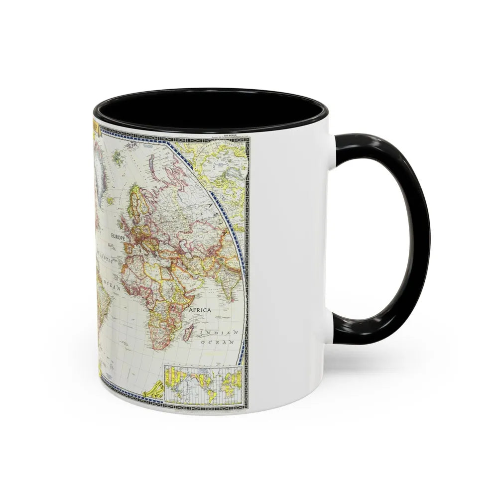 World Map (1951) (Map) Accent Coffee Mug-Go Mug Yourself