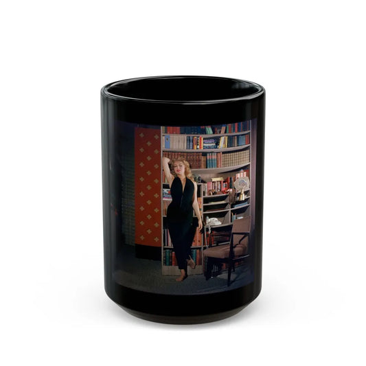 Julie Newmar #421 (Vintage Female Icon) Black Coffee Mug-15oz-Go Mug Yourself