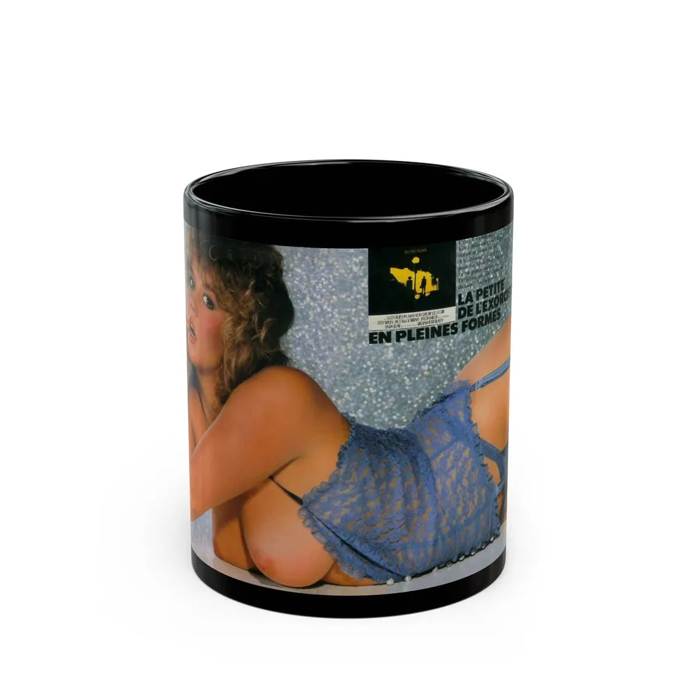 Linda Blair #237 - Topless (Vintage Female Icon) Black Coffee Mug-11oz-Go Mug Yourself