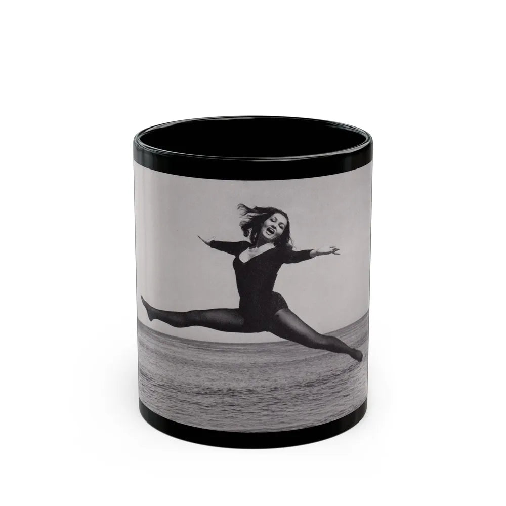 Julie Newmar #378 (Vintage Female Icon) Black Coffee Mug-11oz-Go Mug Yourself